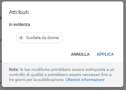 GMB attributi