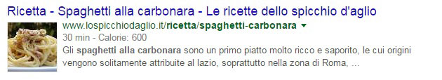 esempio di rich snippet