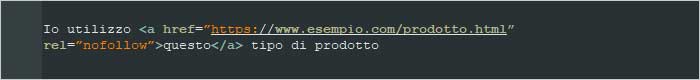 Esempio markup link nofollow