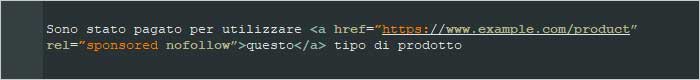 esempio markup link nofollow sposored